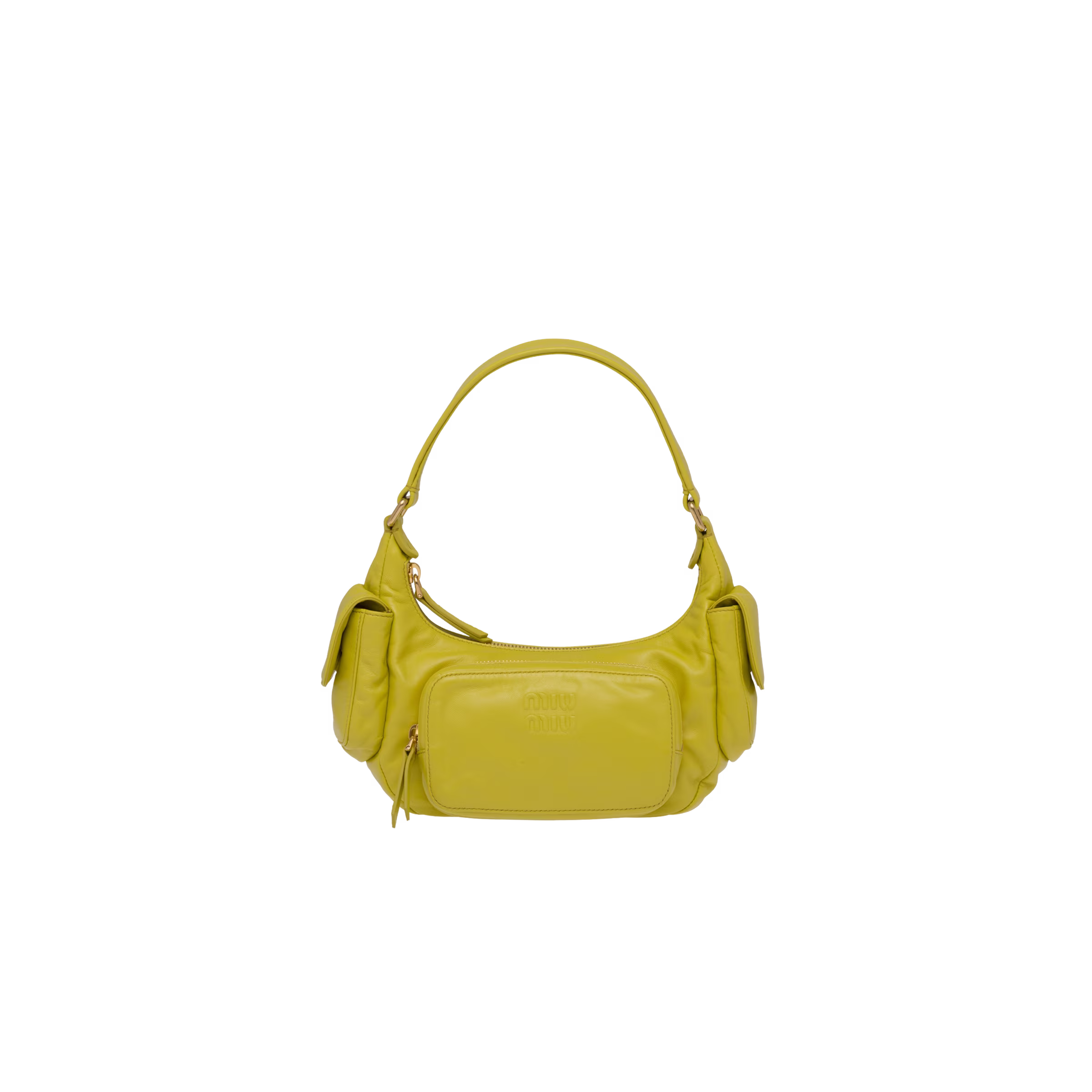 Citron Green Nappa leather Pocket bag