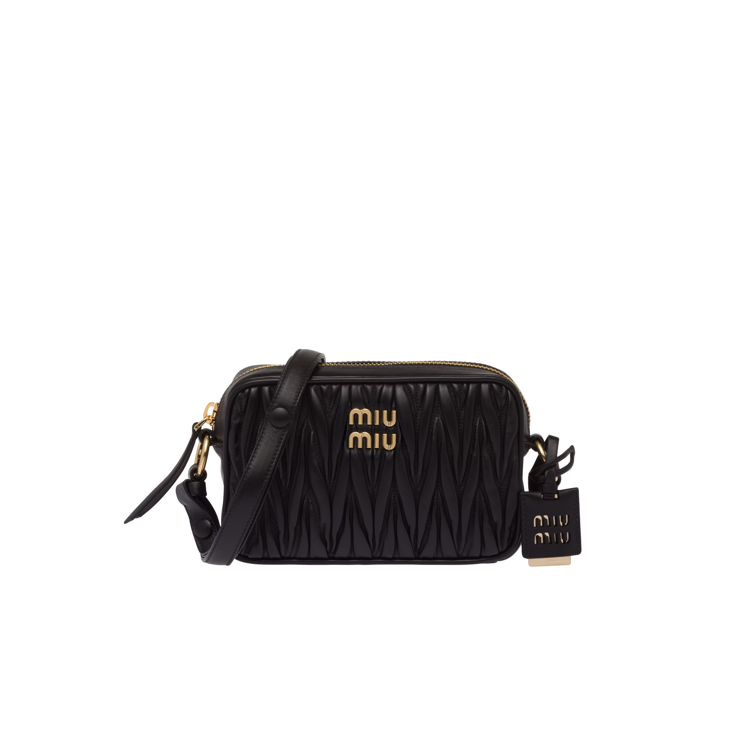 Black Matelassé nappa leather shoulder bag