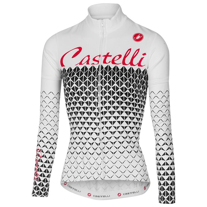 2017 Cаstelli Ciao White Women Long Sleeve Cycling Jersey