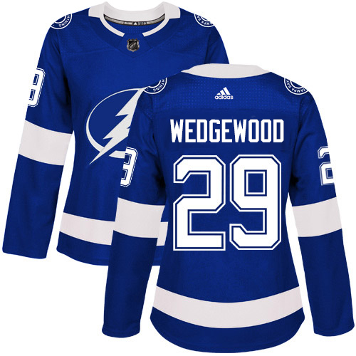 Adidas Tampa Bay Lightning #29 Scott Wedgewood Blue Home Authentic Women's Stitched Jersey Womens