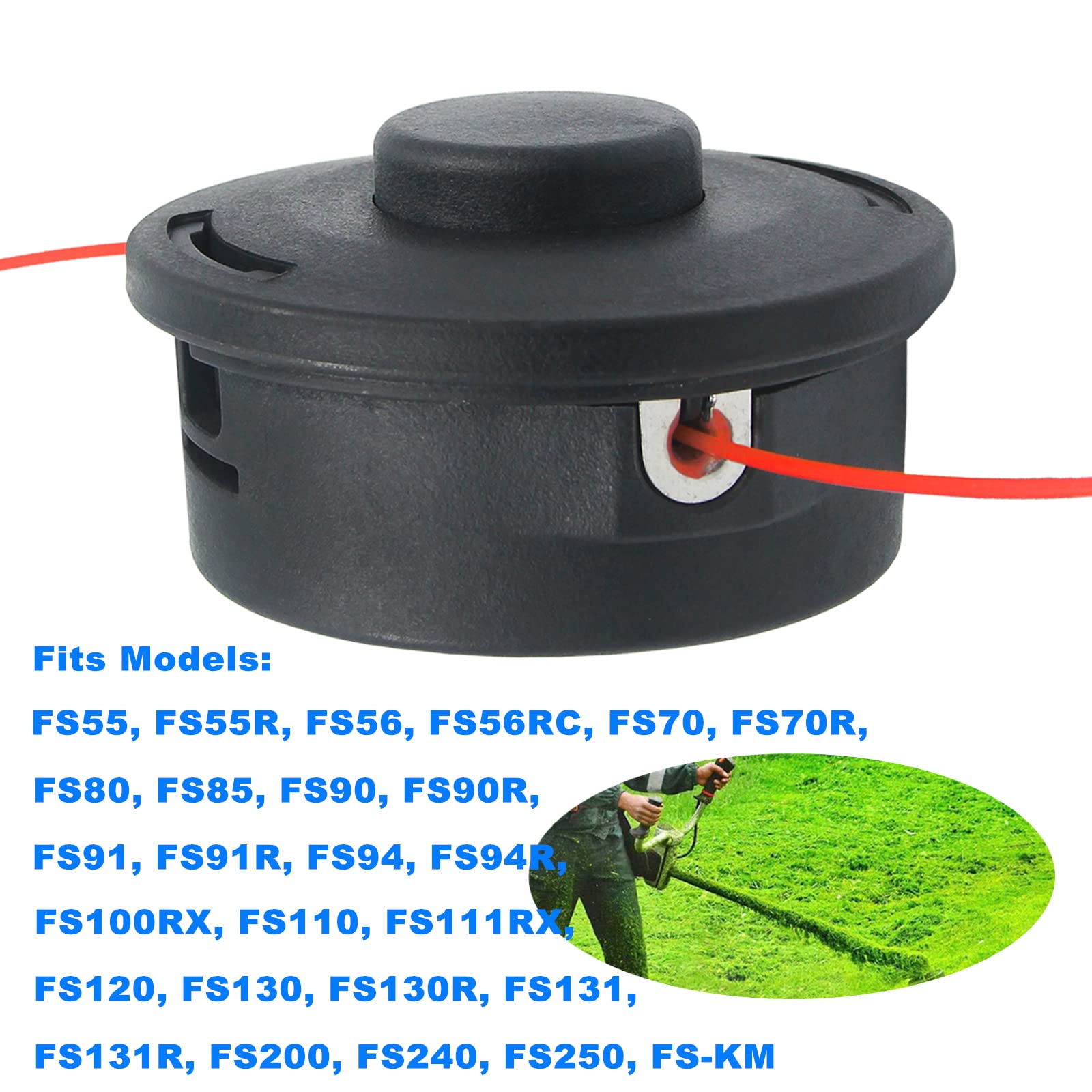 testAILEETE 25-2 Bump Feed Trimmer Head 4002 710 2108 for Stihl FS55 FS55R FS56 FS56RC FS70 FS70R FS80 FS85 FS90 FS90R FS91R FS94R FS100RX FS110 FS111RX FS120 FS130 FS131 FS240, Replaces 4002 710 2191