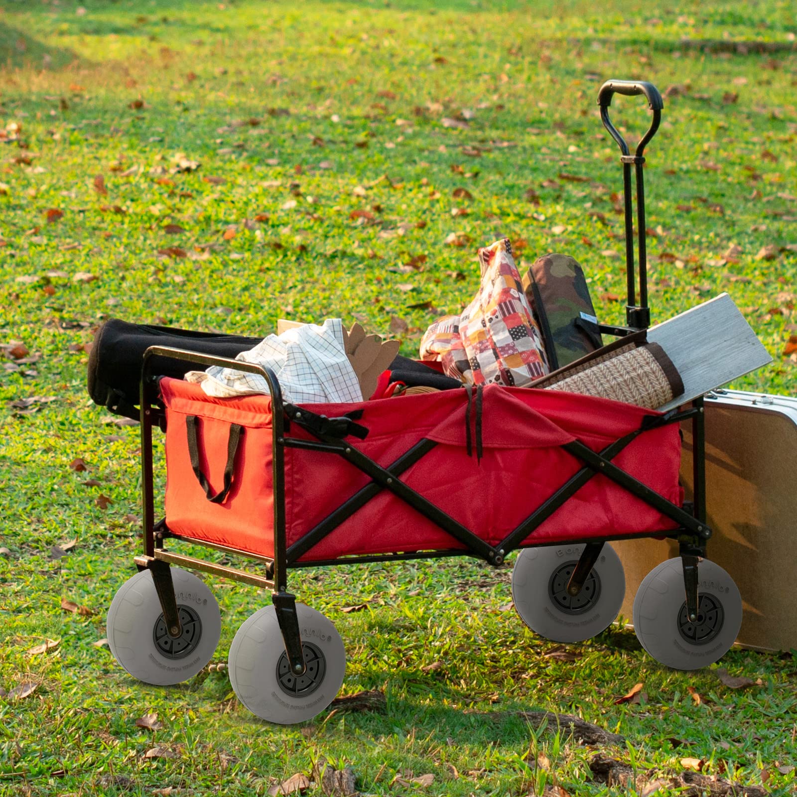 testBonnlo Replacement Balloon Wheels 12" Big Beach Sand Tires for Kayak Dolly Canoe Carts Buggy with Free Air Pump (2-Pack)