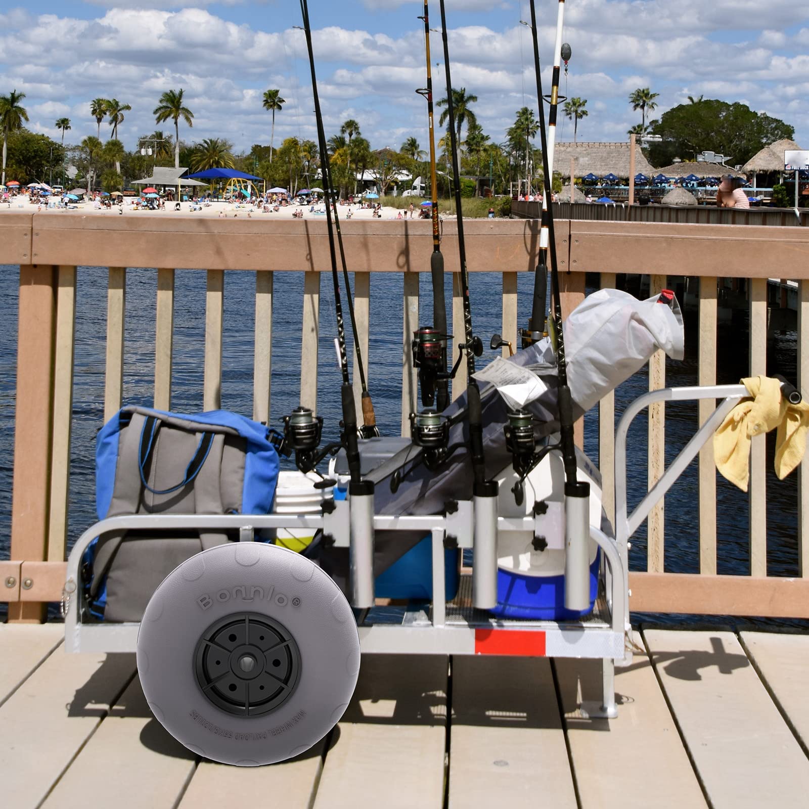 testBonnlo Replacement Balloon Wheels 12" Big Beach Sand Tires for Kayak Dolly Canoe Carts Buggy with Free Air Pump (2-Pack)