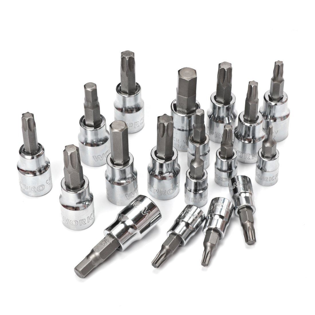 testWORKPRO 450-Piece Mechanics Tool Set, Universal Professional Tool Kit with Heavy Duty Case Box