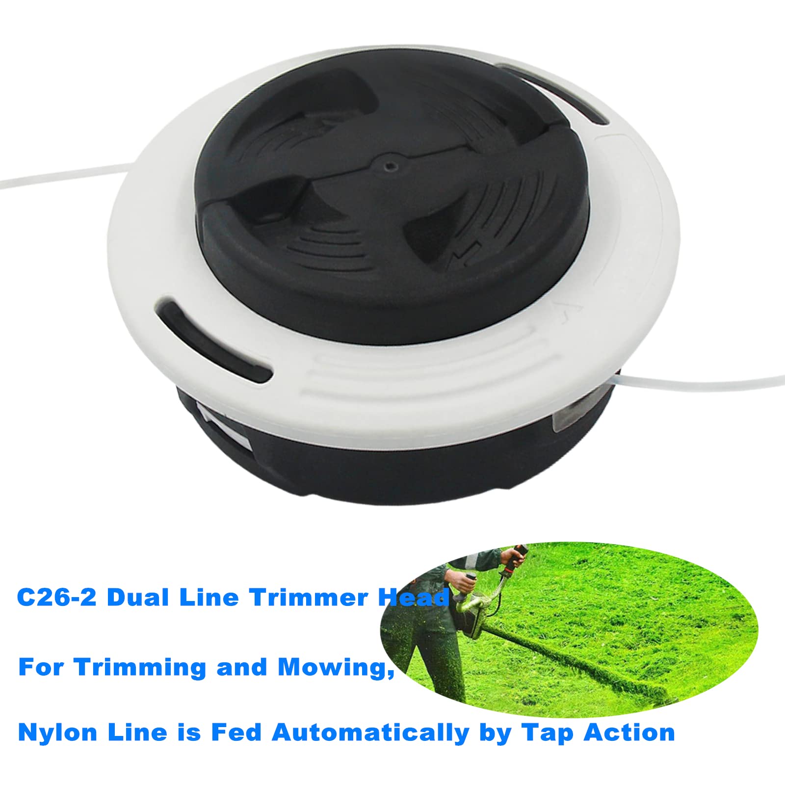 testAILEETE C26-2 Dual Line Trimmer Head 4002 710 2169 for Stihl FS55 FS55R FS56 FS56RC FS70 FS70R FS80 FS85 FS90 FS90R FS91 FS94 FS110 FS120 FS130 FS131 FS131R FS240 FS250 Brushucutters