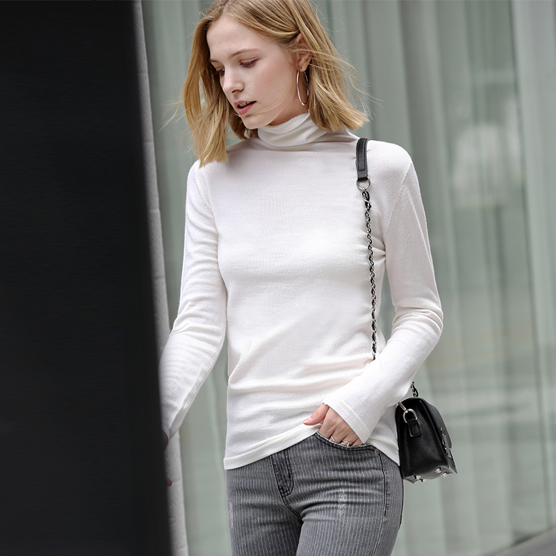 BBBBB 商品 AMII Minimalism Autumn Winter Women's Sweater Causal Solid Basic Turtleneck Sweaters For Women Women's sweater Tops 12020216